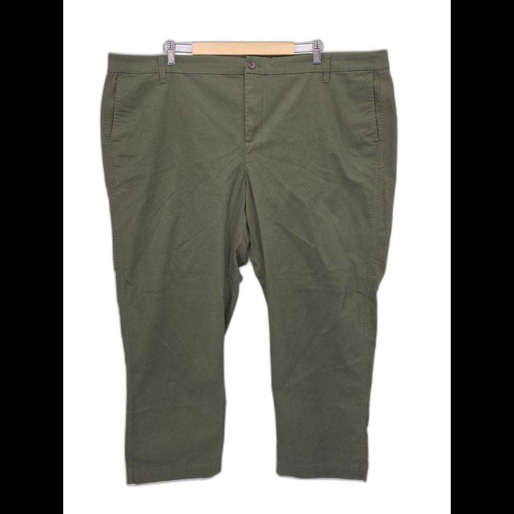 New J Crew High Rise Girlfriend Chino Pants Womens 24W Plus Olive Green